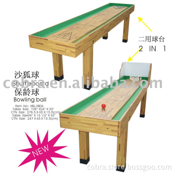 Shuffleboard and Bowling ball
